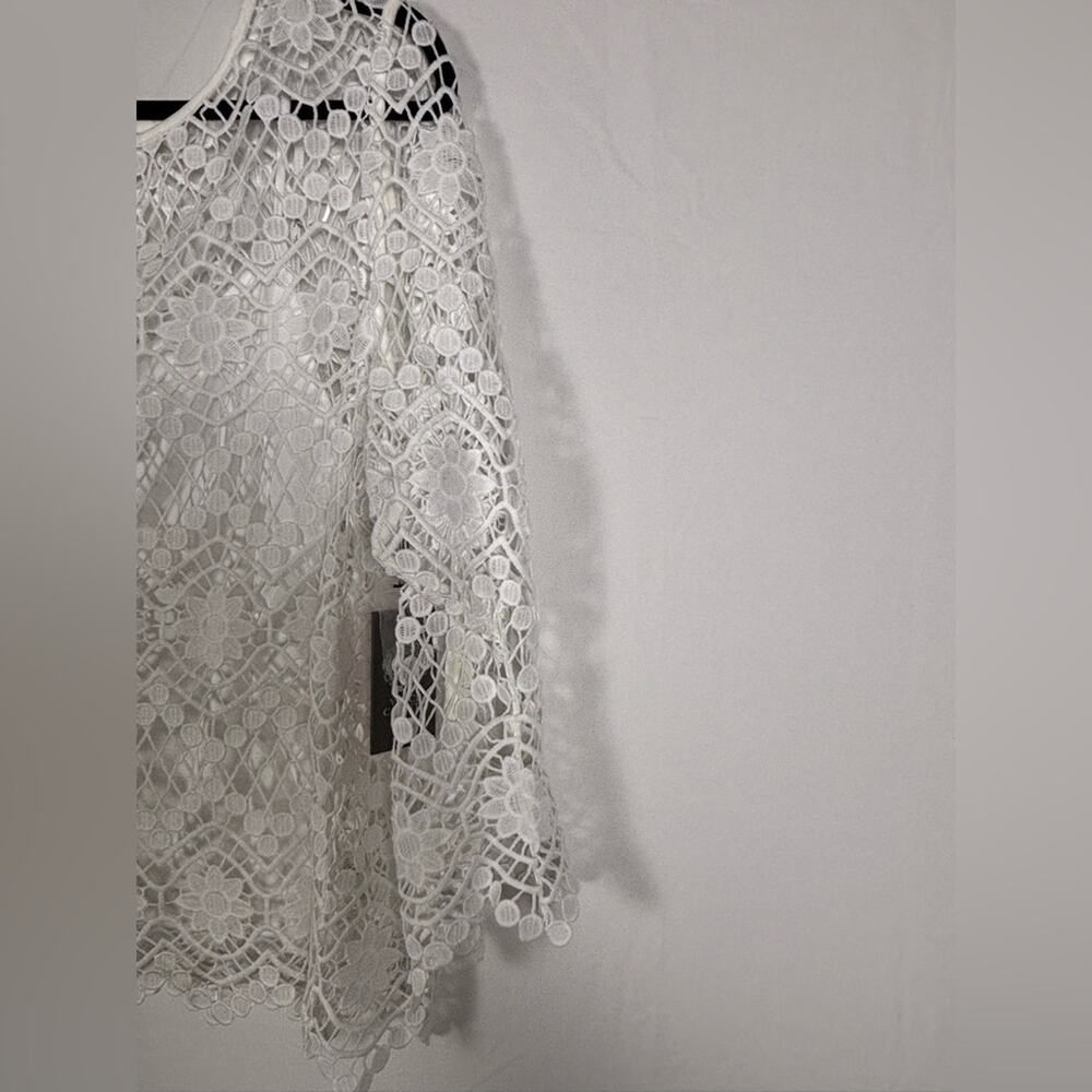 Vince Camuto Blouse Floral Crochet White PLUS 1X NWT - Picture 4 of 9